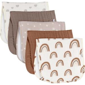 imageGerber Baby Unisex Muslin Burp Cloths 5Pack Multi Pink Floral Large Size 20quot x 10quotMulti Rainbow