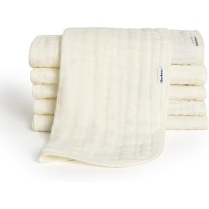 imageGerber Baby Unisex Muslin Burp Cloths 6Pack Teal Large Size 20quot x 10quotVanilla