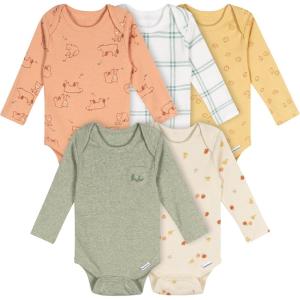 imageGerber Unisex Baby 6 Pack Longsleeve Onesies BodysuitFall Fun