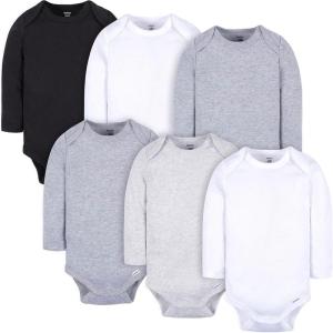 imageGerber Unisex Baby 6 Pack Longsleeve Onesies BodysuitWhite and Black