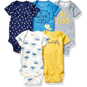 imageGerber babyboys 5pack Short Sleeve Variety Onesies BodysuitsAwesome Fox
