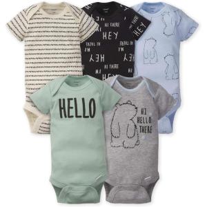 imageGerber babyboys 5pack Short Sleeve Variety Onesies BodysuitsHello Bear