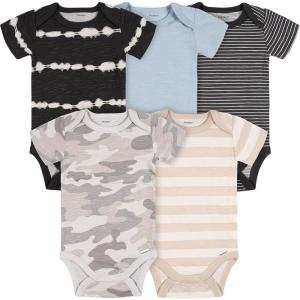 imageGerber babyboys 5pack Short Sleeve Variety Onesies BodysuitsMulticolor Print