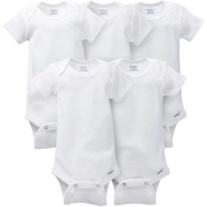 imageGerber babyboys 5pack Short Sleeve Variety Onesies BodysuitsWhite