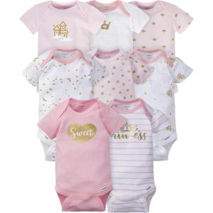 imageGerber babygirls 8pack Short Sleeve Onesies BodysuitsCastle