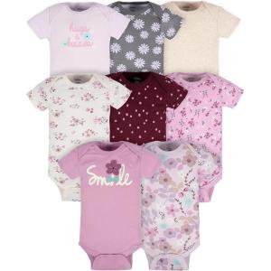 imageGerber babygirls 8pack Short Sleeve Onesies BodysuitsLavender Garden
