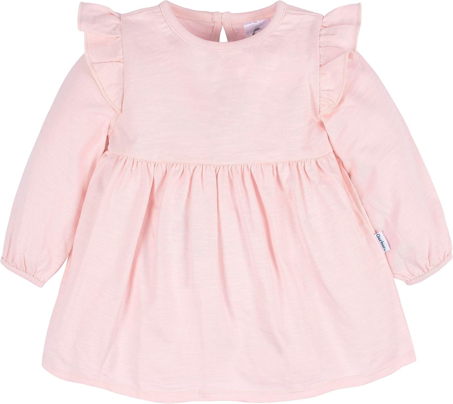 imageGerber Baby Girls Toddler 2Pack Long Sleeve DressesDark Orange Leaves