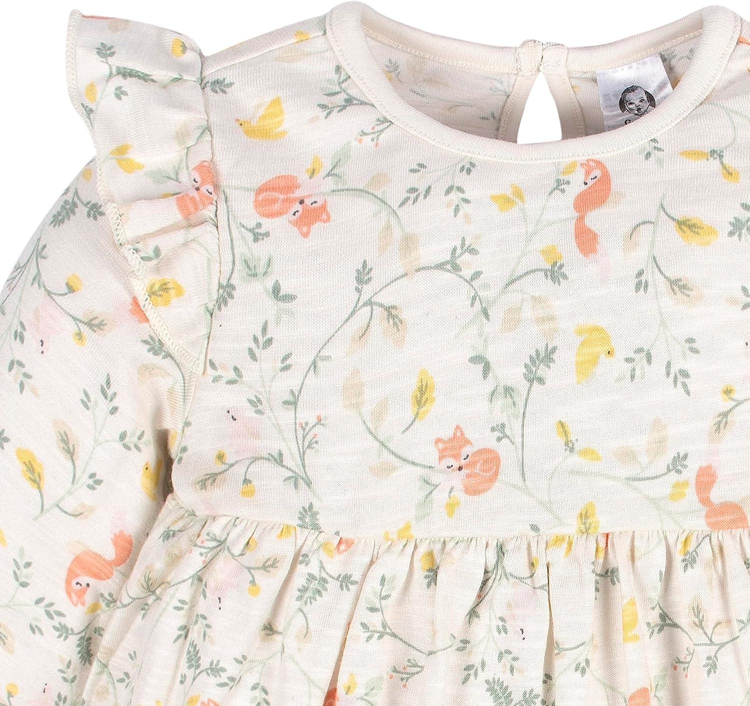 imageGerber Baby Girls Toddler 2Pack Long Sleeve DressesIvory Fox