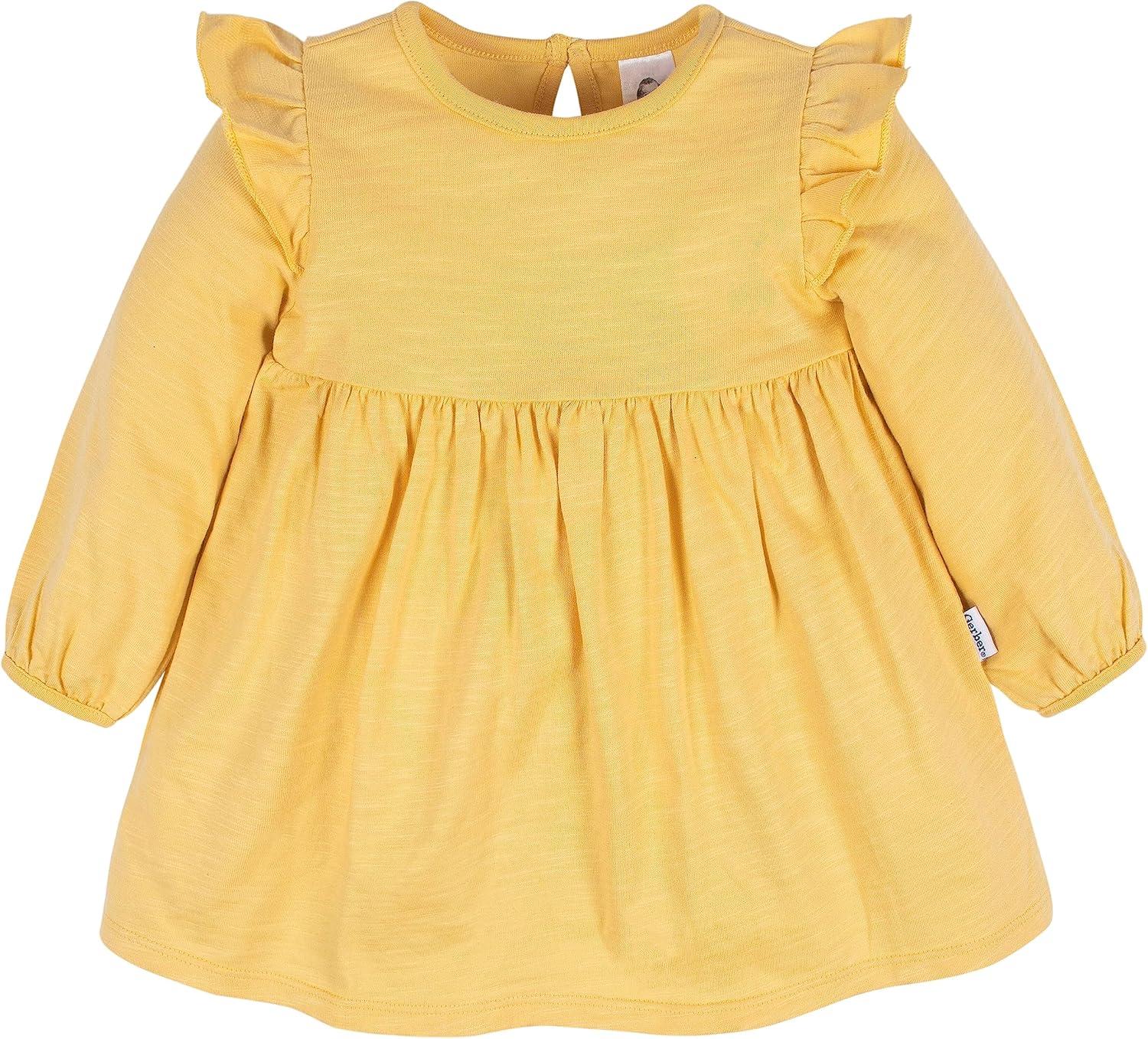 imageGerber Baby Girls Toddler 2Pack Long Sleeve DressesIvory Fox