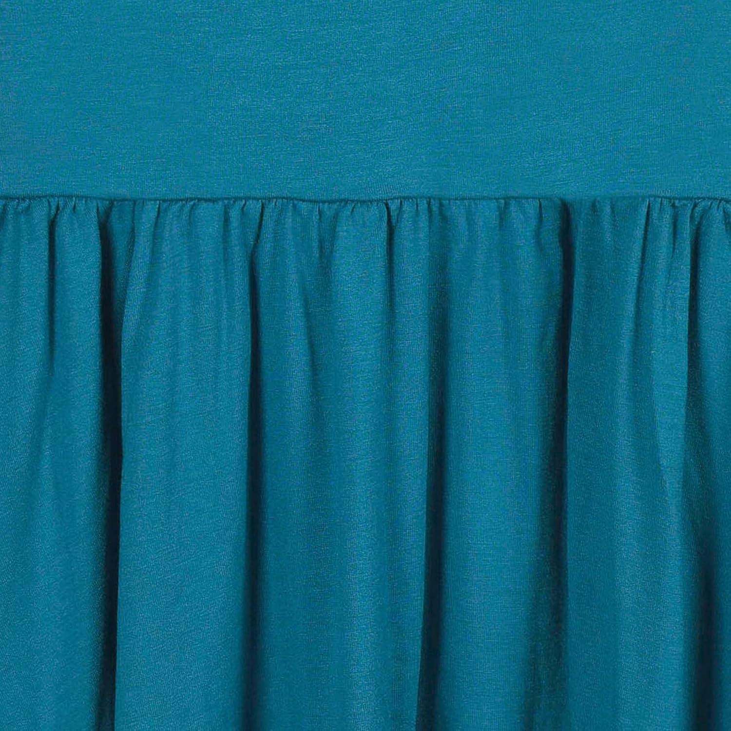 imageGerber Baby Girls Toddler Buttery Soft Short Sleeve Twirl Dress with Viscose Made from EucalyptusOcean Teal