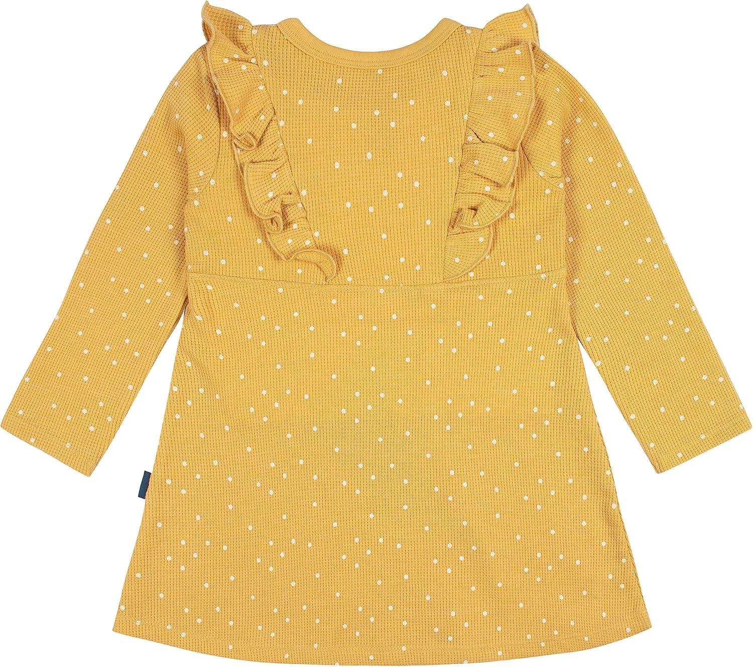imageGerber Baby Girls Toddler Long Sleeve Dress with Ruffle DetailYellow Dots