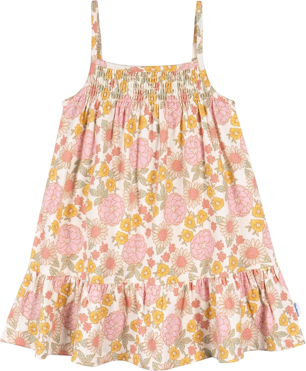 imageGerber Girls Toddler ShortSleeve and Sleeveless Dress SetRetro Floral