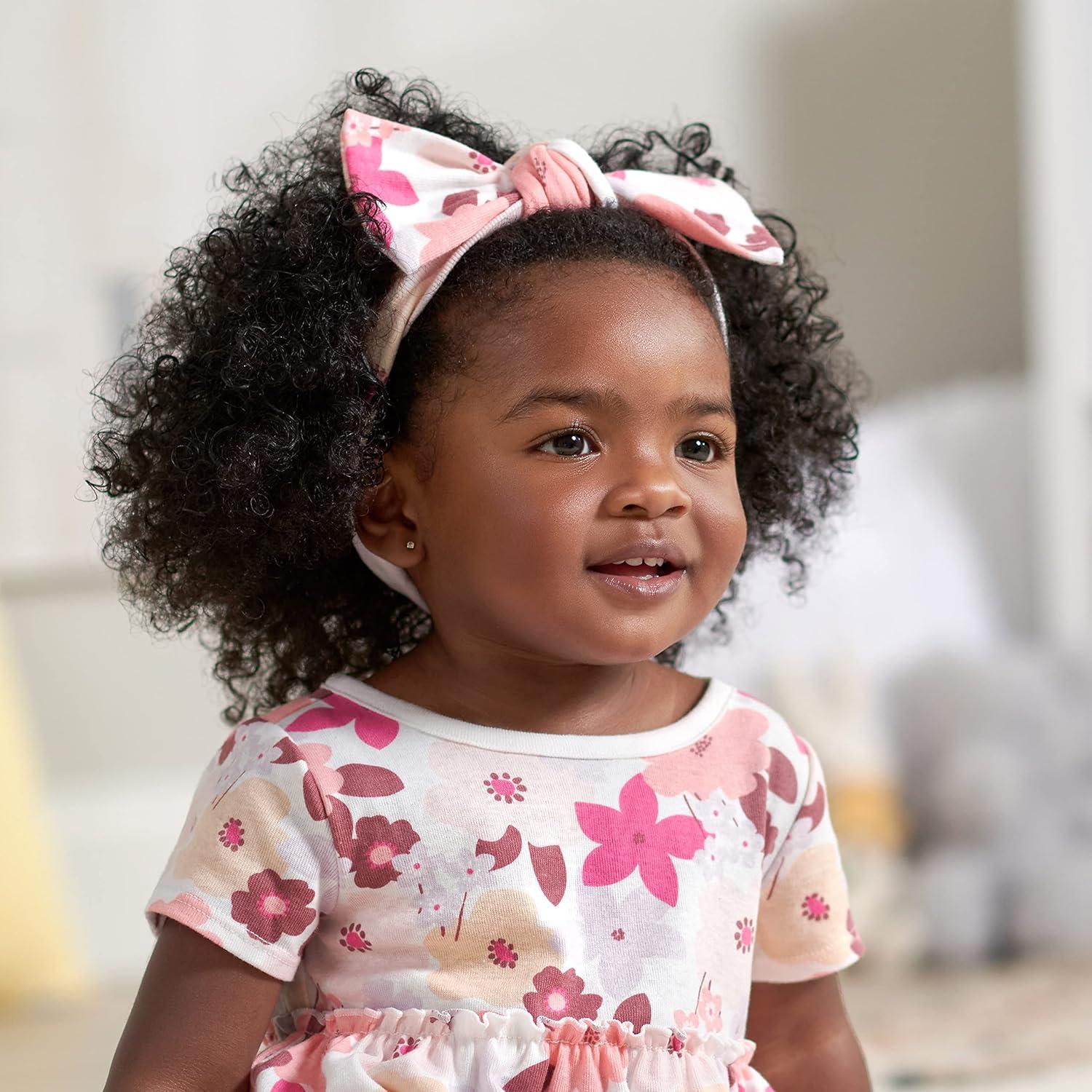 imageGerber babygirls 3piece Dress Diaper Cover and Headband SetFloral