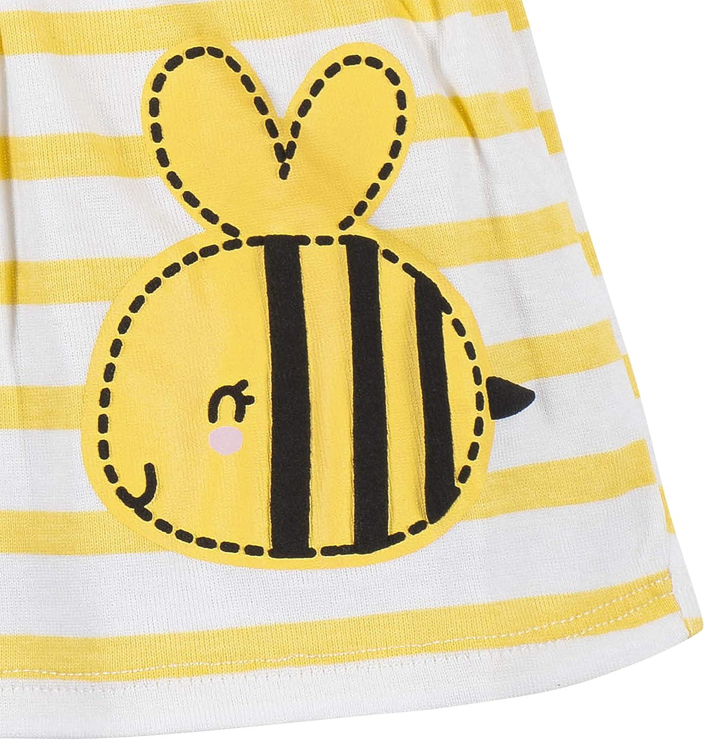imageGerber babygirls 3piece Dress Diaper Cover and Headband SetYellow Bumblebee