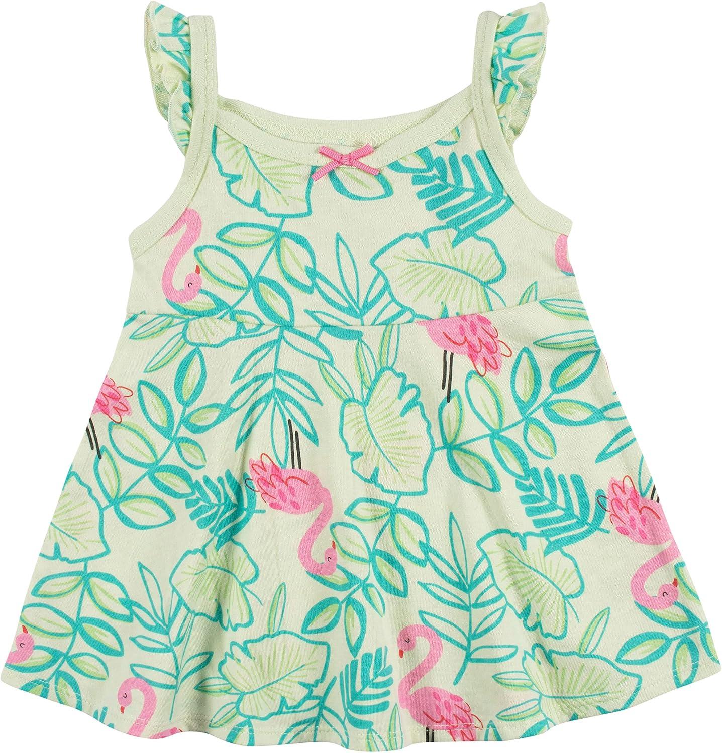 imageGerber babygirls 3piece Sundress Diaper Cover and Hat SetCasual DressFlamingo