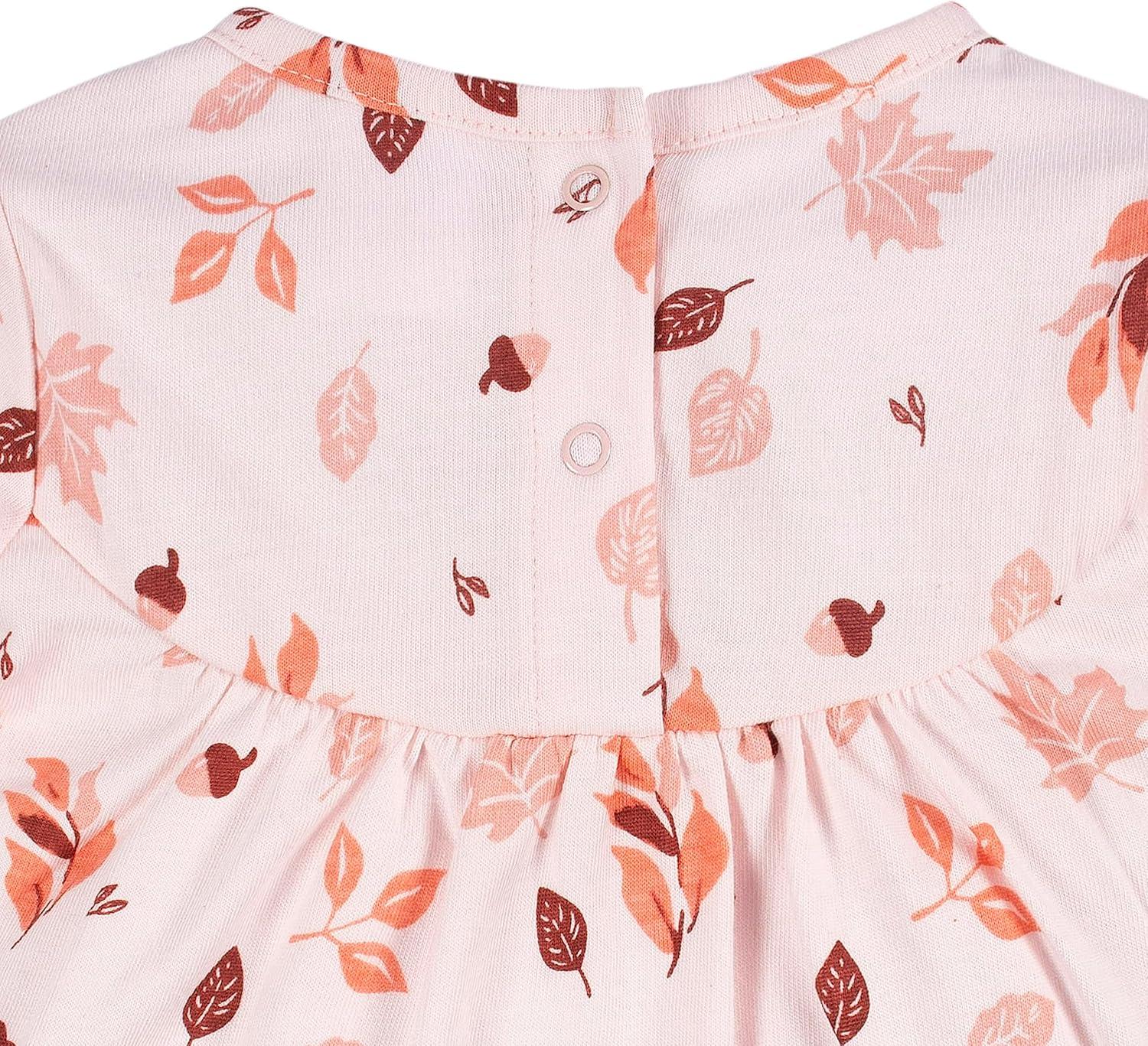 imageGerber babygirls Baby Girls 2piece Dress ampamp Legging SetPink Leaves