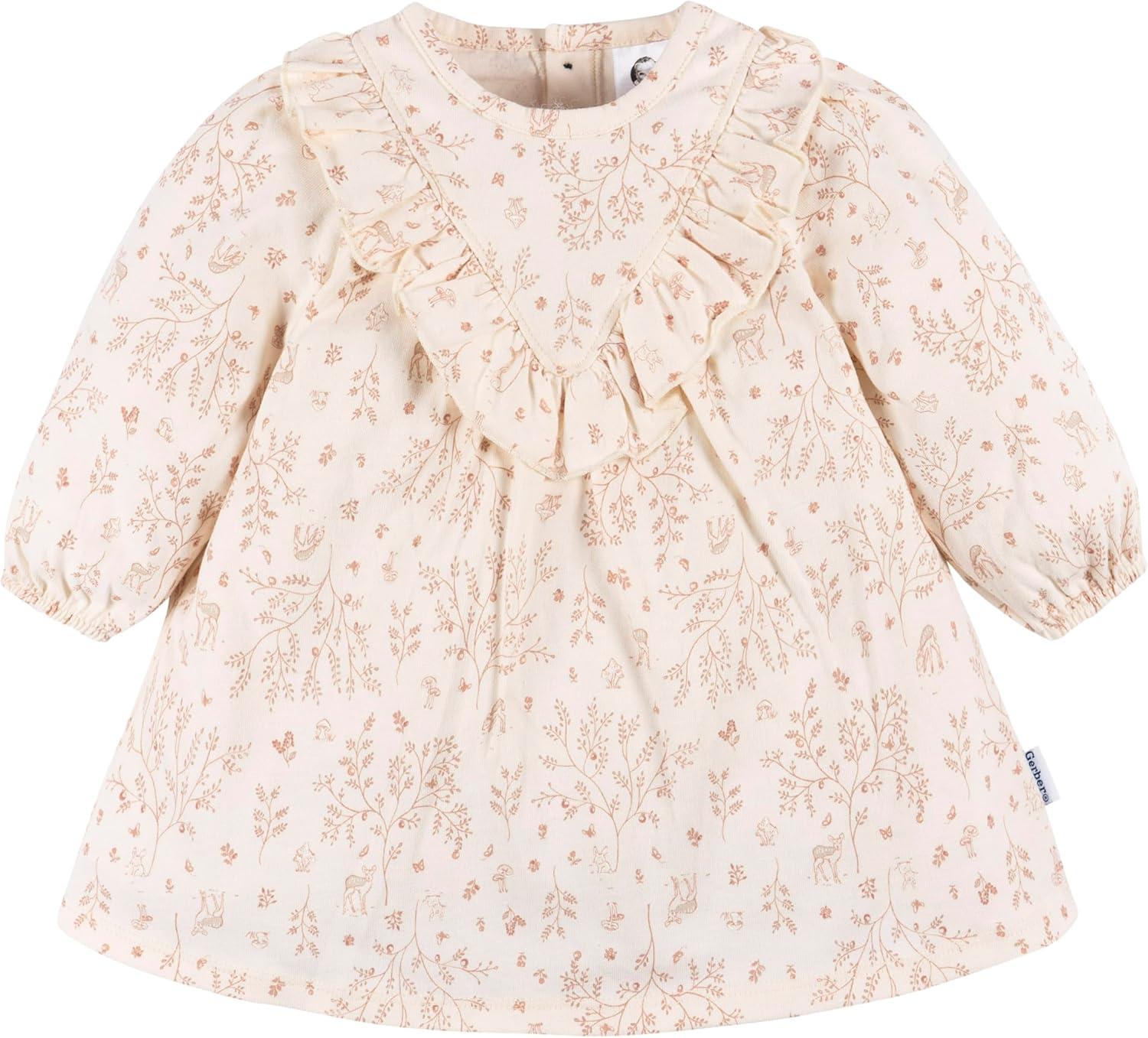 imageGerber babygirls Baby Girls 2piece Dress ampamp Legging SetWoodland