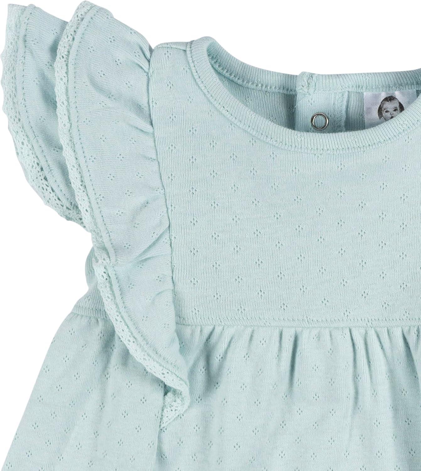imageGerber babygirls Cotton Dress and Diaper Cover SetAqua Blue