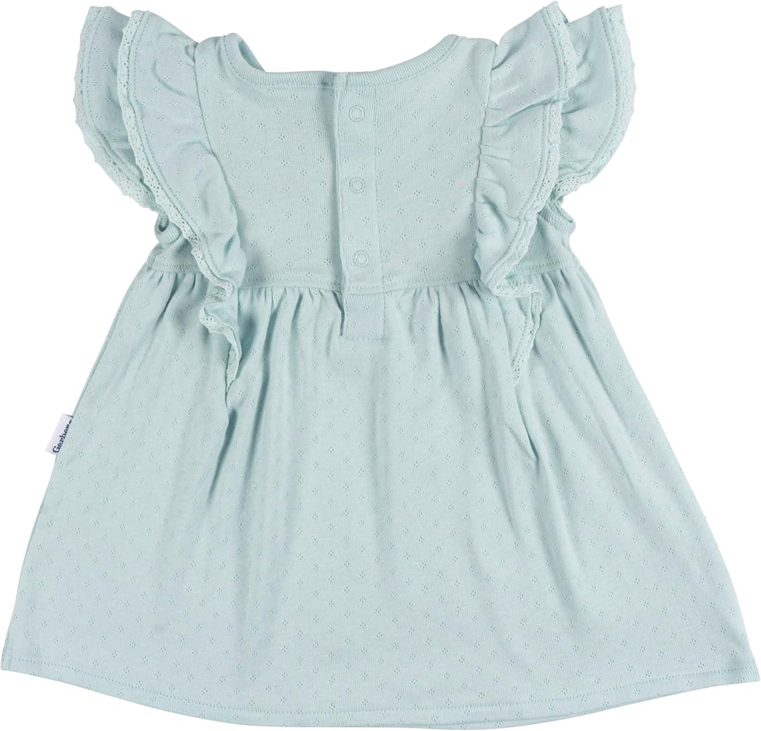 imageGerber babygirls Cotton Dress and Diaper Cover SetAqua Blue