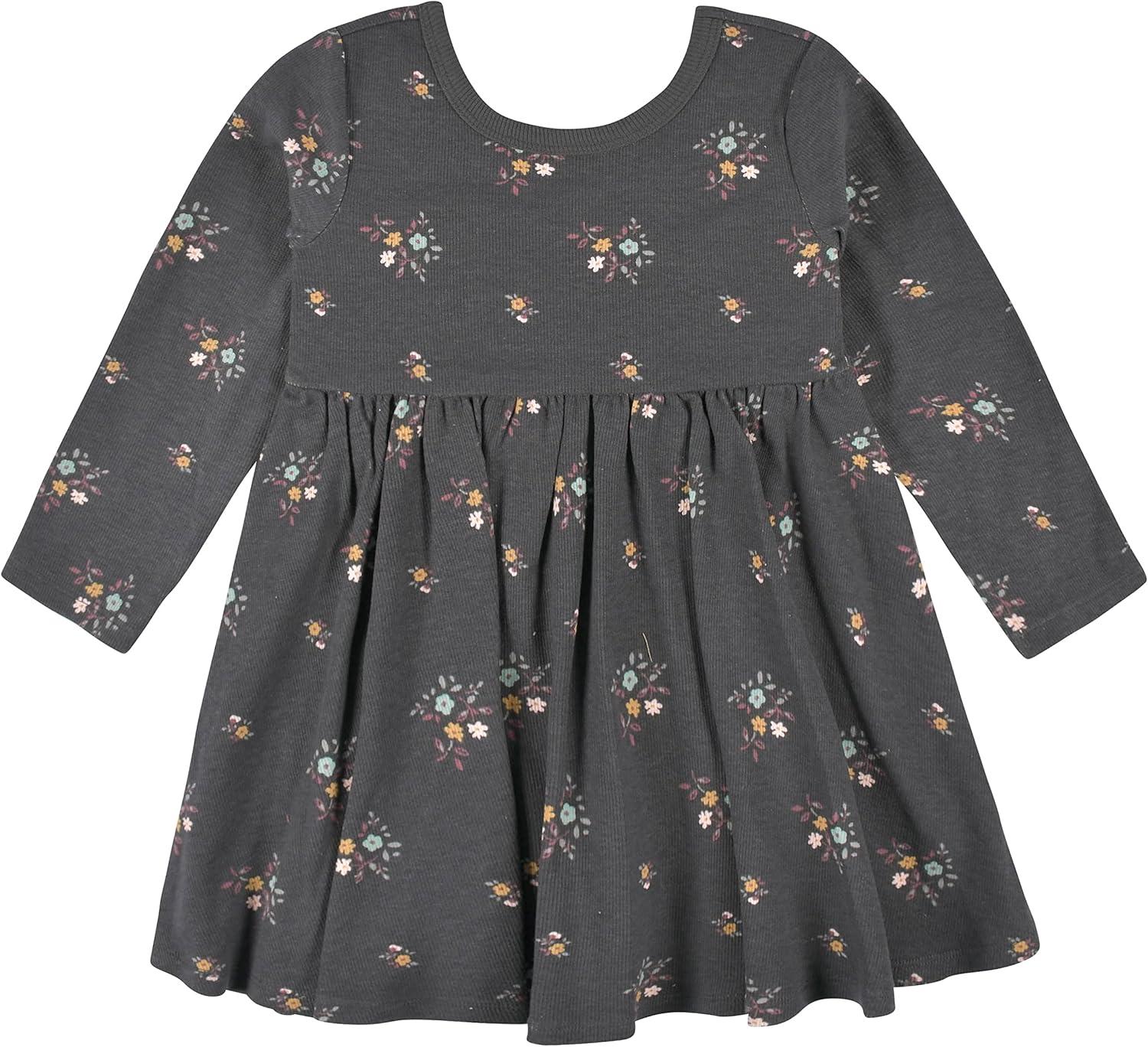 imageGerber babygirls Toddler 2pack Long Sleeve DressesDark Floral