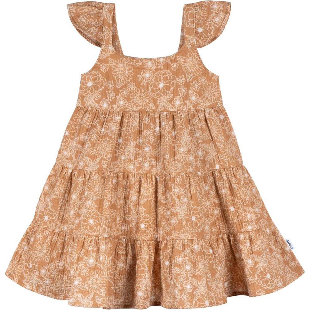 imageGerber Girls Toddler Sleeveless Gauze DressGroovy Floral