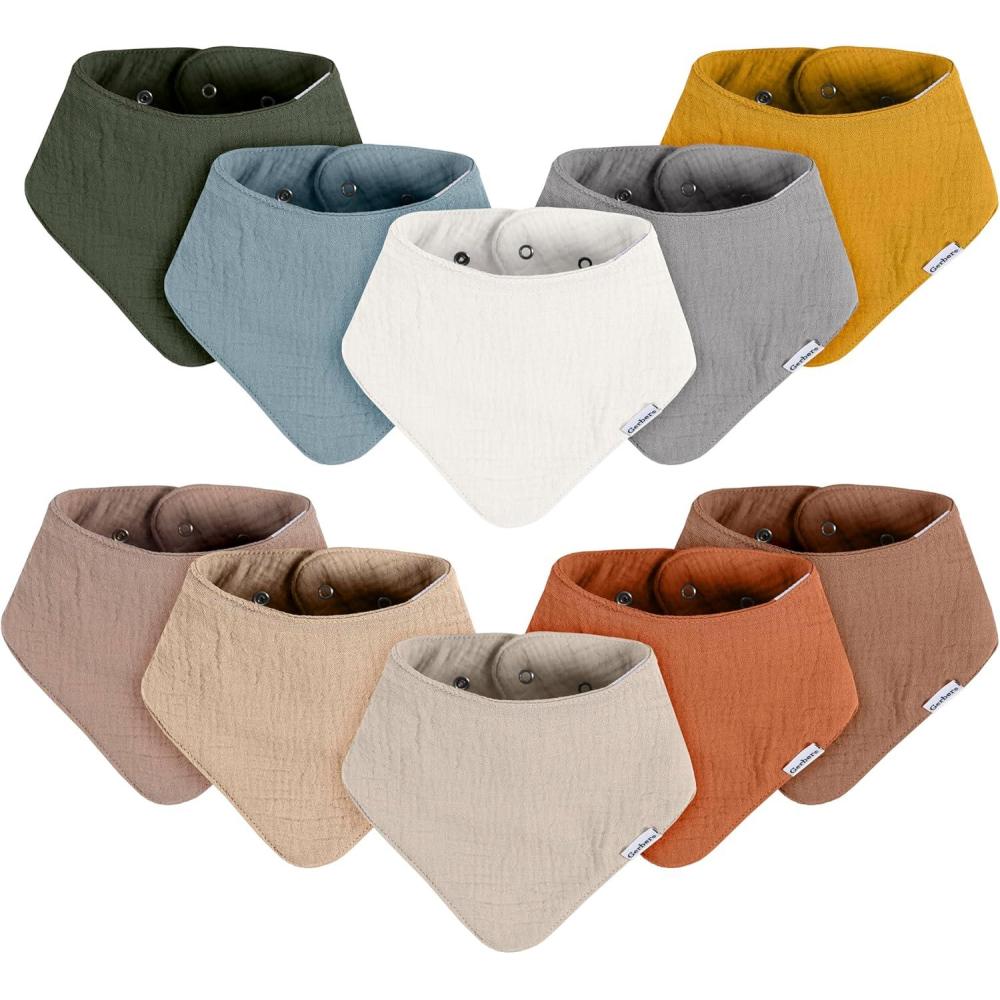 imageGerber Unisex Baby Muslin Bandana BibsSolid Earth
