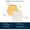 imageGerber Baby Girls Toddler 2Pack Long Sleeve DressesIvory Fox