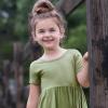 imageGerber Baby Girls Toddler Buttery Soft Short Sleeve Twirl Dress with Viscose Made from EucalyptusMoss