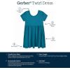 imageGerber Baby Girls Toddler Buttery Soft Short Sleeve Twirl Dress with Viscose Made from EucalyptusOcean Teal