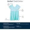 imageGerber Baby Girls Toddler Buttery Soft Short Sleeve Twirl Dress with Viscose Made from EucalyptusRainbow Sky