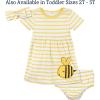 imageGerber babygirls 3piece Dress Diaper Cover and Headband SetYellow Bumblebee