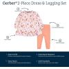 imageGerber babygirls Baby Girls 2piece Dress ampamp Legging SetPink Leaves