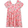 imageGerber Baby Girls Toddler Buttery Soft Short Sleeve Twirl Dress with Viscose Made from EucalyptusJust Peachy