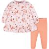 imageGerber babygirls Baby Girls 2piece Dress ampamp Legging SetPink Leaves