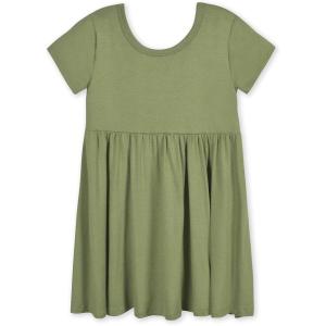 imageGerber Baby Girls Toddler Buttery Soft Short Sleeve Twirl Dress with Viscose Made from EucalyptusMoss