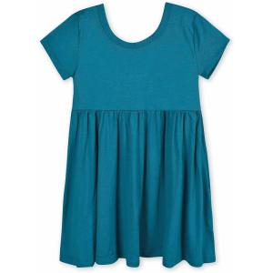 imageGerber Baby Girls Toddler Buttery Soft Short Sleeve Twirl Dress with Viscose Made from EucalyptusOcean Teal