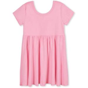 imageGerber Baby Girls Toddler Buttery Soft Short Sleeve Twirl Dress with Viscose Made from EucalyptusPink Lemonade