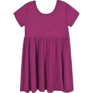 imageGerber Baby Girls Toddler Buttery Soft Short Sleeve Twirl Dress with Viscose Made from EucalyptusRaspberry