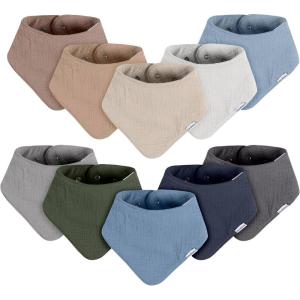 imageGerber Unisex Baby Muslin Bandana BibsSolid Nature