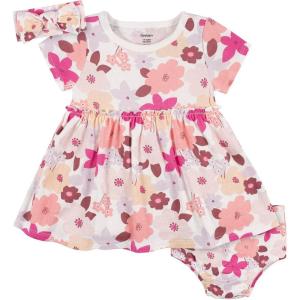 imageGerber babygirls 3piece Dress Diaper Cover and Headband SetFloral