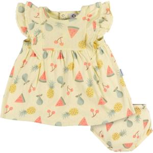 imageGerber babygirls Cotton Dress and Diaper Cover SetFruit