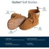 imageGerber Baby Fleece Lined Wrap Fasten Non Skid Soft Slipper BootiesBrown
