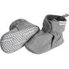 imageGerber Baby Fleece Lined Wrap Fasten Non Skid Soft Slipper BootiesGrey Heather