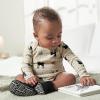 imageGerber Baby Fleece Lined Wrap Fasten Non Skid Soft Slipper BootiesGrey Heather