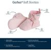 imageGerber Baby Fleece Lined Wrap Fasten Non Skid Soft Slipper BootiesPink