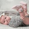 imageGerber Baby Fleece Lined Wrap Fasten Non Skid Soft Slipper BootiesPink
