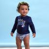 imageGerber Girls Baby Toddler Long Sleeved Rashguard Swim Bathing Suit SetPurple Floral Shell