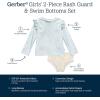 imageGerber Girls Baby Toddler Long Sleeved Rashguard Swim Bathing Suit SetTropical