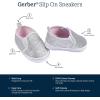 imageGerber UnisexBaby Newborn Infant Toddler Boy and Girl Slipon Sneaker Crib ShoeSilver Glitter