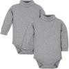 imageGerber Baby Boys 2Pack Long Sleeve Turtleneck Onesies BodysuitsGray